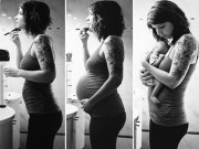 Ấn tượng "Nhật ký mang thai" mẹ tự chụp cho mình